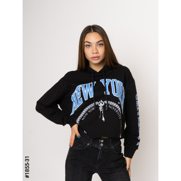 1855-31 Батник жіночий двунитка з принтом норма (3 од: S-M, M-L, L-XL)