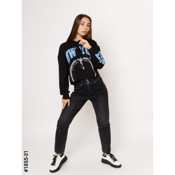 1855-31 Батник жіночий двунитка з принтом норма (3 од: S-M, M-L, L-XL)