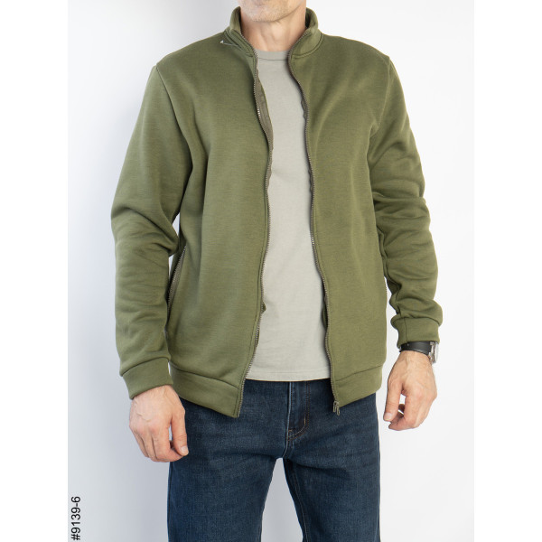 9139-6 Толстовка чоловіча на блискавці тринитка на флісі норма (5 од: 48,50,52,54,56)