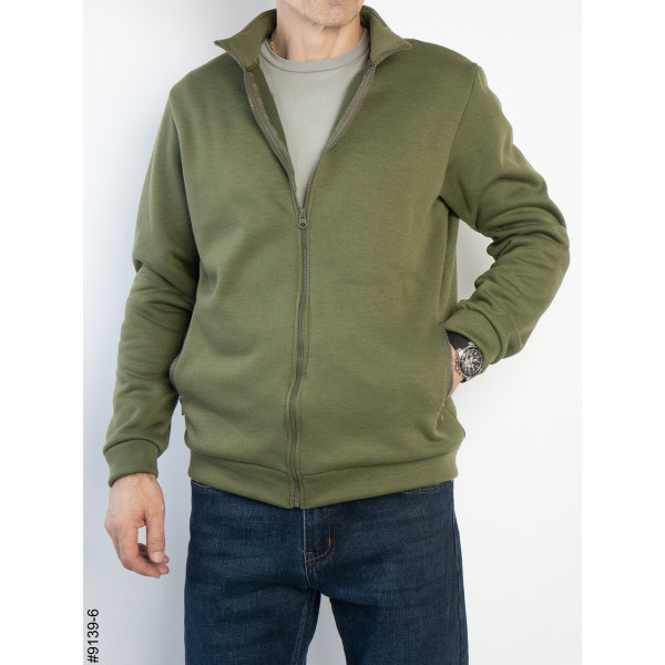 9139-6 Толстовка чоловіча на блискавці тринитка на флісі норма (5 од: 48,50,52,54,56)