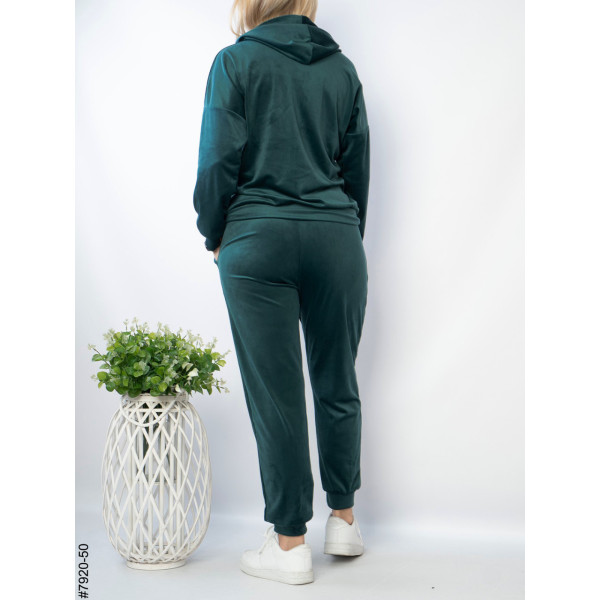 7920-50 Спортивний костюм жіночий велюр напівбатал (3 од: 48,50,52)