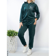 7920-50 Спортивний костюм жіночий велюр напівбатал (3 од: 48,50,52)