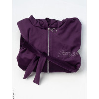 2520-12 Халат жіночий на блискавці з поясом велюр батал (3 од: 52-54,56-58,60-62)