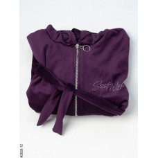 2520-12 Халат жіночий на блискавці з поясом велюр батал (3 од: 52-54,56-58,60-62)