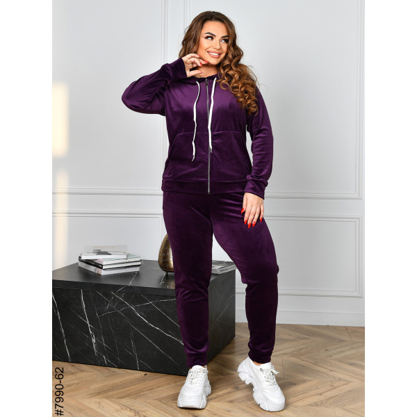 7990-62 Спортивний костюм жіночий на блискавці велюр супербатал (4 од: 54,56.58.60)