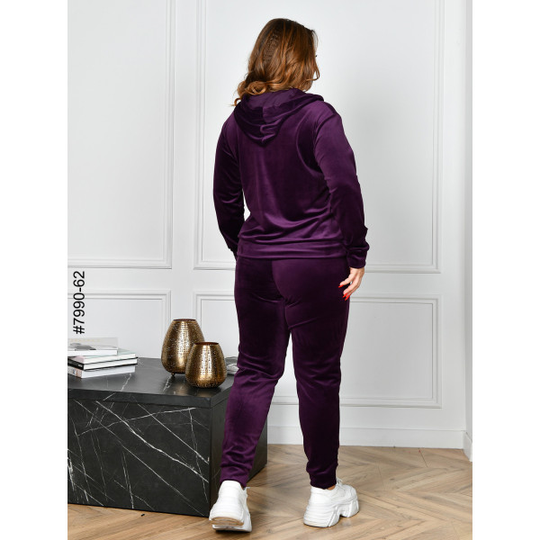 7990-62 Спортивний костюм жіночий на блискавці велюр супербатал (4 од: 54,56.58.60)