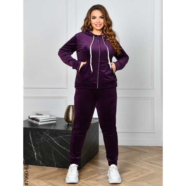 7990-62 Спортивний костюм жіночий на блискавці велюр супербатал (4 од: 54,56.58.60)