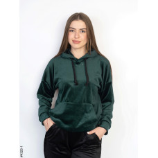 4325-1 Худі жіночий велюр напівбатал (розмір 52-54 | універсальний)