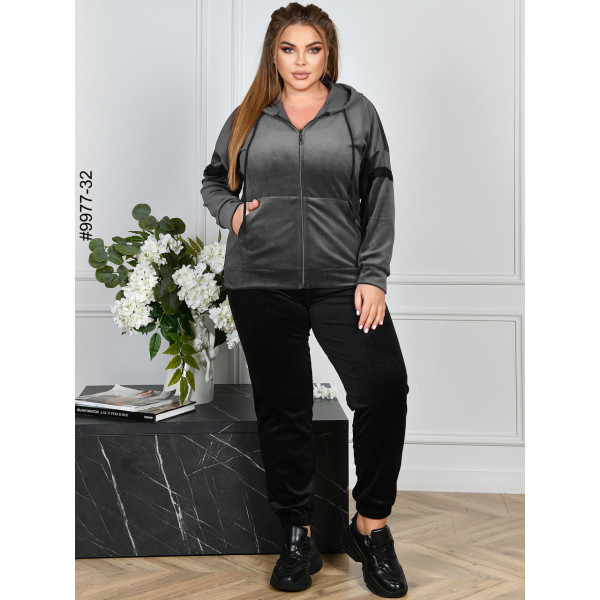 9977-32 Спортивний костюм жіночий на блискавці велюр батал (4 од: 54,56,58,60)