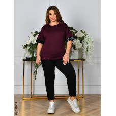 9310-14 Спортивний костюм жіночий двунитка напівбатал (4 од: 48,50,52,54)