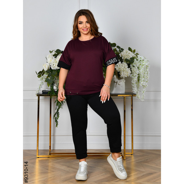 9310-14 Спортивний костюм жіночий двунитка напівбатал (4 од: 48,50,52,54)