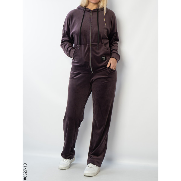 8327-10 Спортивний костюм жіночий на блискавці велюр напівбатал (4 од: 48,50,52,54)