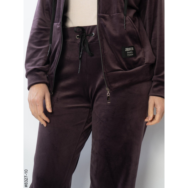 8327-10 Спортивний костюм жіночий на блискавці велюр напівбатал (4 од: 48,50,52,54)