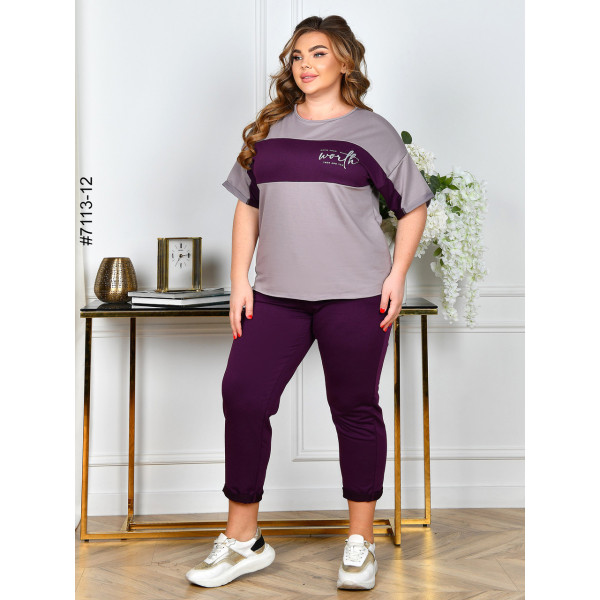 7113-12 Спортивний костюм жіночий двунитка батал (5 од: 52,54,56,58,60)