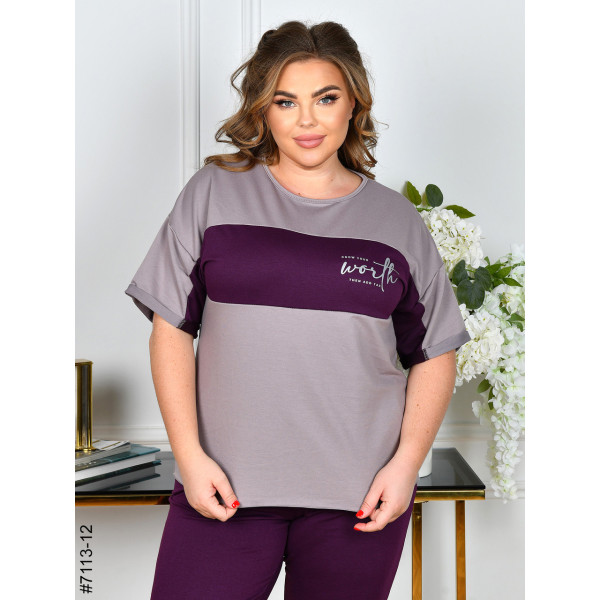 7113-12 Спортивний костюм жіночий двунитка батал (5 од: 52,54,56,58,60)