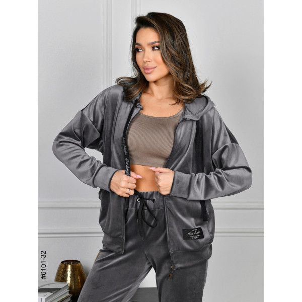 6101-32 Спортивний костюм жіночий на блискавці велюр норма (5 од: 44,46,48,50,52)