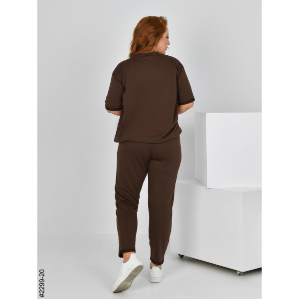 2299-20 Спортивний костюм жіночий двонитка напівбатал (4 од: 48,50,52,54)