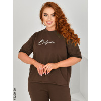 2299-20 Спортивний костюм жіночий двонитка напівбатал (4 од: 48,50,52,54)