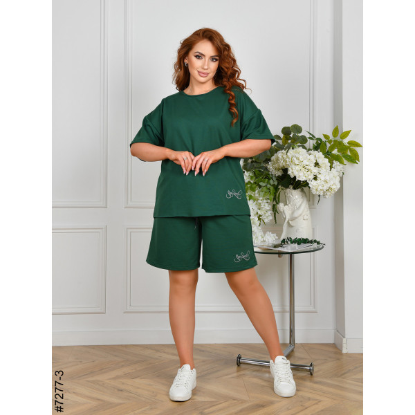 7277-3 Спортивний костюм жіночий двонитка напівбатал (4 од: 48,50,52,54)