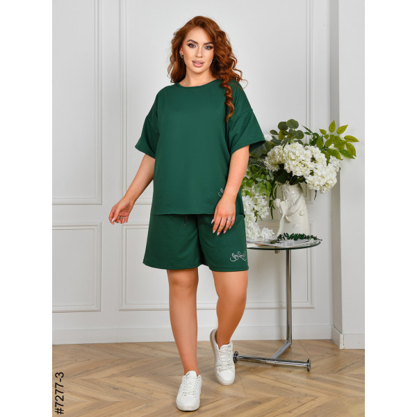 7277-3 Спортивний костюм жіночий двонитка напівбатал (4 од: 48,50,52,54)