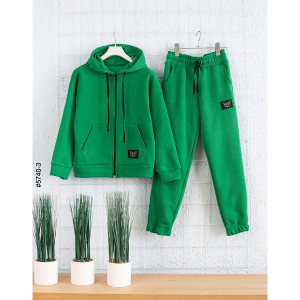 5740-3 Спортивний костюм на блискавці тринитка на флісі підліток (4 од: 36,38,40,42)