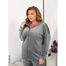 1239-34 Спортивний костюм жіночий на блискавці велюр супербатал (3 од: 54,56,58)