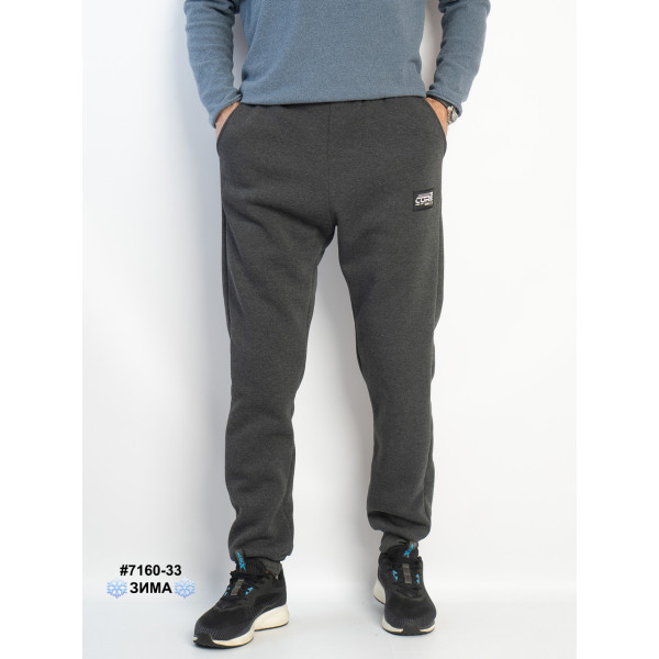 7160-33 Спортивні штани чоловічі на манжеті тринитка на флісі норма (4 од: 48,50,52,54)