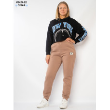 2424-22 Штани жіночі тринитка на флісі батал (5 од: 50,52,54,56,58)