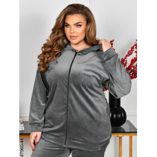 7960-44 Спортивний костюм жіночий на блискавці велюр супербатал (3 ед: 54-56,56-58,58-60)