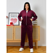 4590-14 Спортивний костюм жіночий велюр на блискавці напівбатал (3 од: 48,50,52)