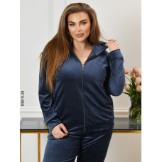 3610-28 Спортивний костюм жіночий на блискавці велюр батал (3 од: 54,56,58)