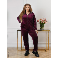 3610-14 Спортивний костюм жіночий на блискавці велюр батал (3 од: 54,56,58)