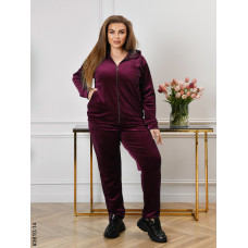 3610-14 Спортивний костюм жіночий на блискавці велюр батал (3 од: 54,56,58)
