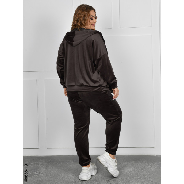 8668-19 Спортивний костюм жіночий на блискавці велюр батал (4 од: 54,56,58,60)