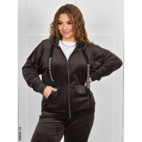 8668-19 Спортивний костюм жіночий на блискавці велюр батал (4 од: 54,56,58,60)