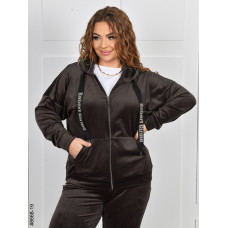 8668-19 Спортивний костюм жіночий на блискавці велюр батал (4 од: 54,56,58,60)