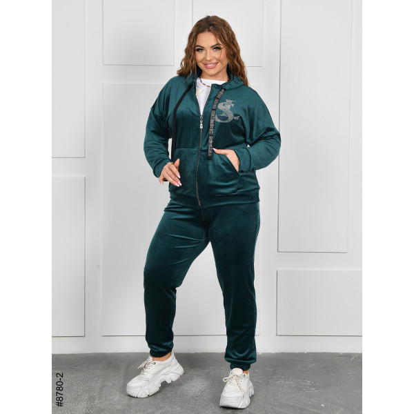 8780-2 Спортивний костюм жіночий на блискавці велюр батал (4 од: 54,56,58,60)