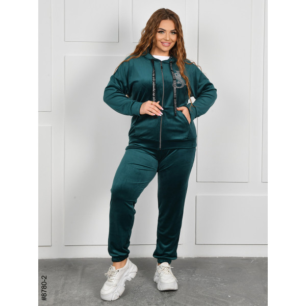 8780-2 Спортивний костюм жіночий на блискавці велюр батал (4 од: 54,56,58,60)
