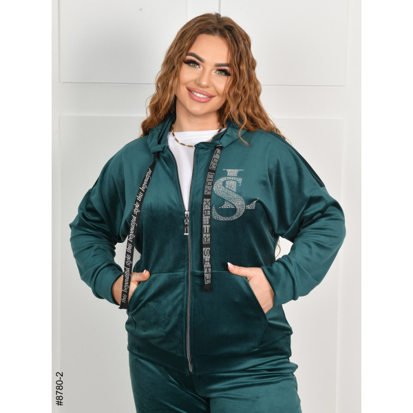 8780-2 Спортивний костюм жіночий на блискавці велюр батал (4 од: 54,56,58,60)