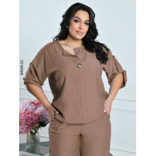 4545-23 Костюм жіночий льон жатка батал (4 од: 54,56,58,60)