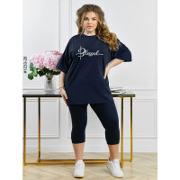 1233-26 Костюм жіночий футболка + бриджі кулір батал (3 од: 54,56,58)