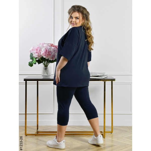 1233-26 Костюм жіночий футболка + бриджі кулір батал (3 од: 54,56,58)