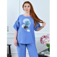 9127-27 Костюм женский лен жатка полубатал (4 ед: 50,52,54,56)