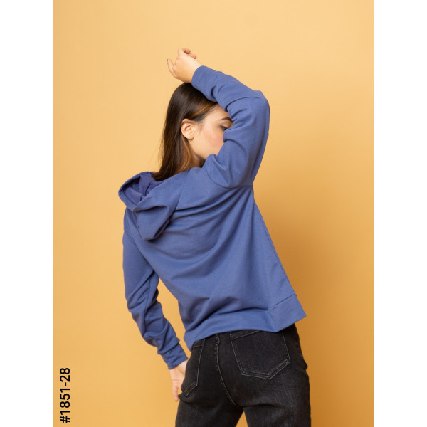 1851-28 Худі жіночі двунитка з принтом норма (3 од: S-M, M-L, L-XL)