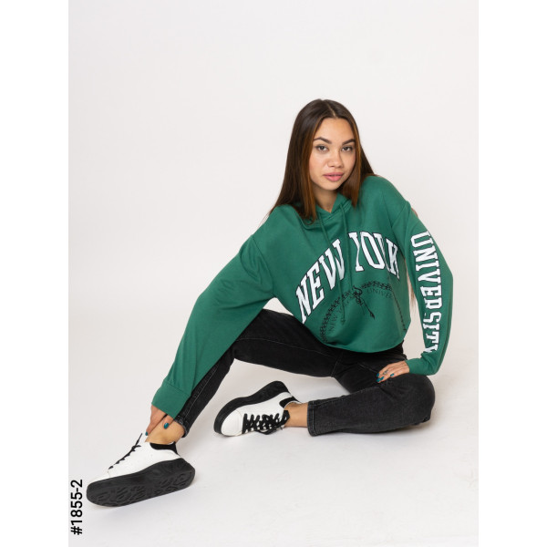 1855-2 Батник жіночий двунитка з принтом норма (3 од: S-M, M-L, L-XL)