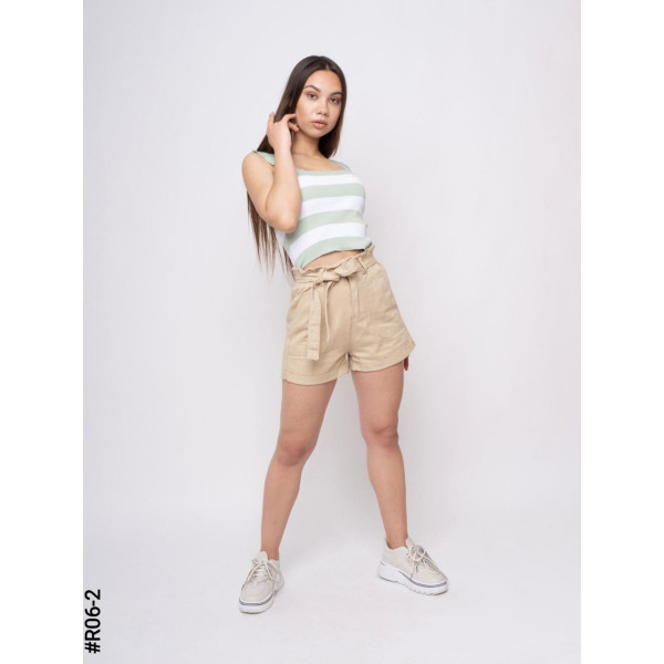 R06-2 Шорти жіночі з поясом котон норма (3 од: S,M, L)