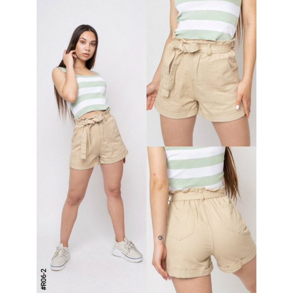 R06-2 Шорти жіночі з поясом котон норма (3 од: S,M, L)