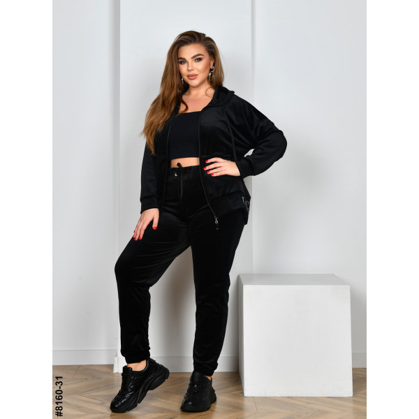 8160-31 Спортивний костюм жіночий на блискавці велюр супербатал (4 од: 54,56.58.60)