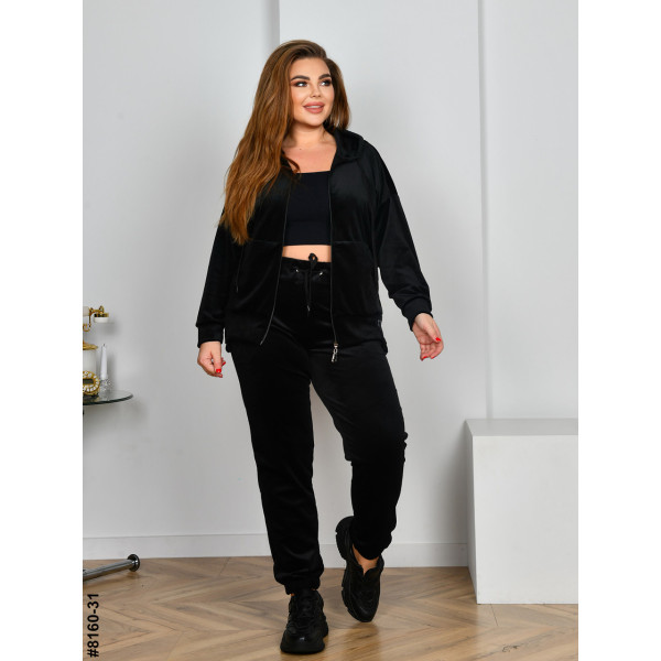 8160-31 Спортивний костюм жіночий на блискавці велюр супербатал (4 од: 54,56.58.60)