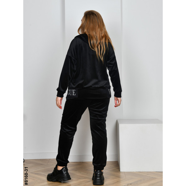 8160-31 Спортивний костюм жіночий на блискавці велюр супербатал (4 од: 54,56.58.60)